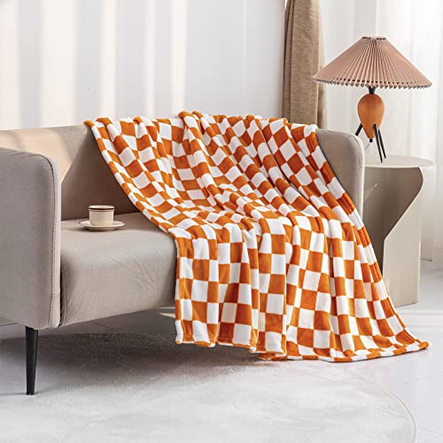 LOMAO Checkerboard Flannel Throw Blanket - Soft & Cozy 40"x60"