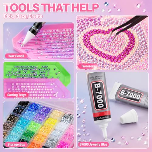 42,000 pcs Bedazzling Kit with 30 Colors & B7000 Adhesive