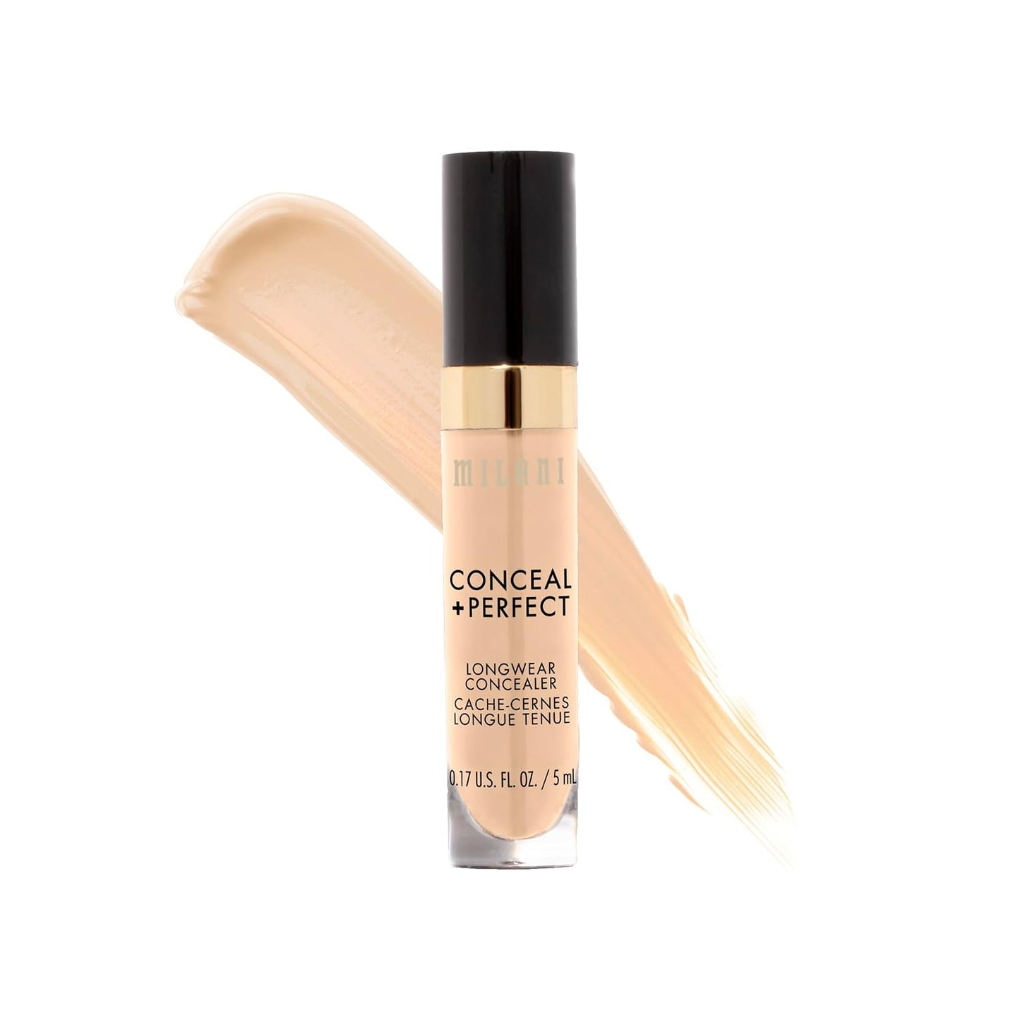 Milani Conceal + Perfect Longwear Concealer - Full Coverage with Hyaluronic Acid & Vitamin E | Medium Beige