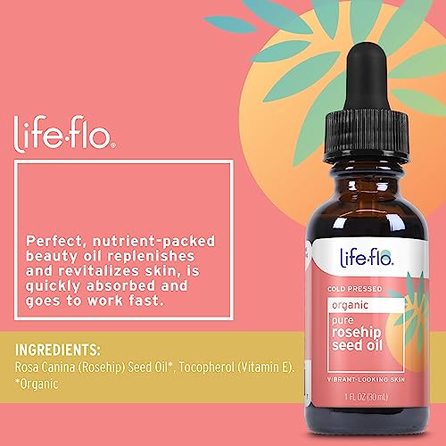 LIFE-FLO Organic Rosehip Seed Oil, Unscented Face Oil, 1oz