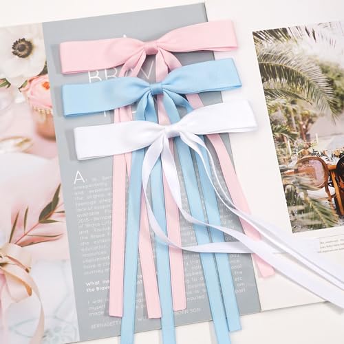 Ayesha Handmade Hair Bow Clips Set of 4 - Durable Ribbon Accessories
