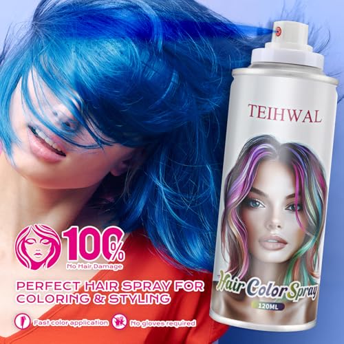 Temporary Blue Hair Color Spray - Quick Drying & Washable 120ml