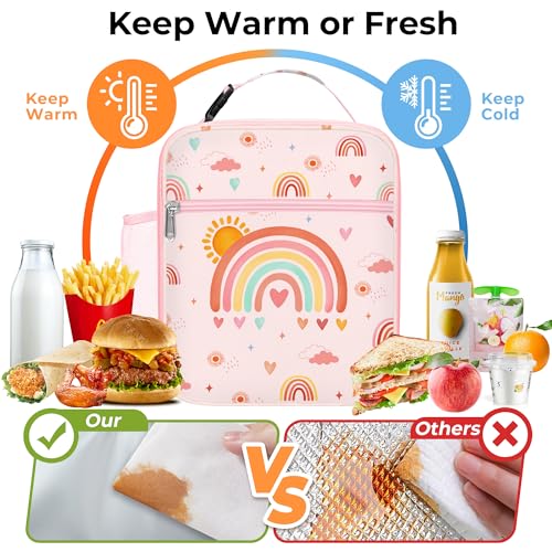 Clastyle Insulated Rainbow Lunch Bag for Kids - Leakproof & Reusable