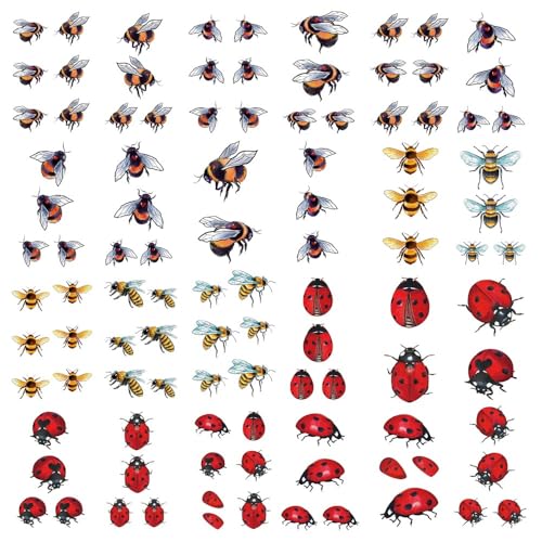 SF285 Bee Insect Temporary Tattoo Sticker Waterproof 24pcs Set 2.36 x 4.13 in