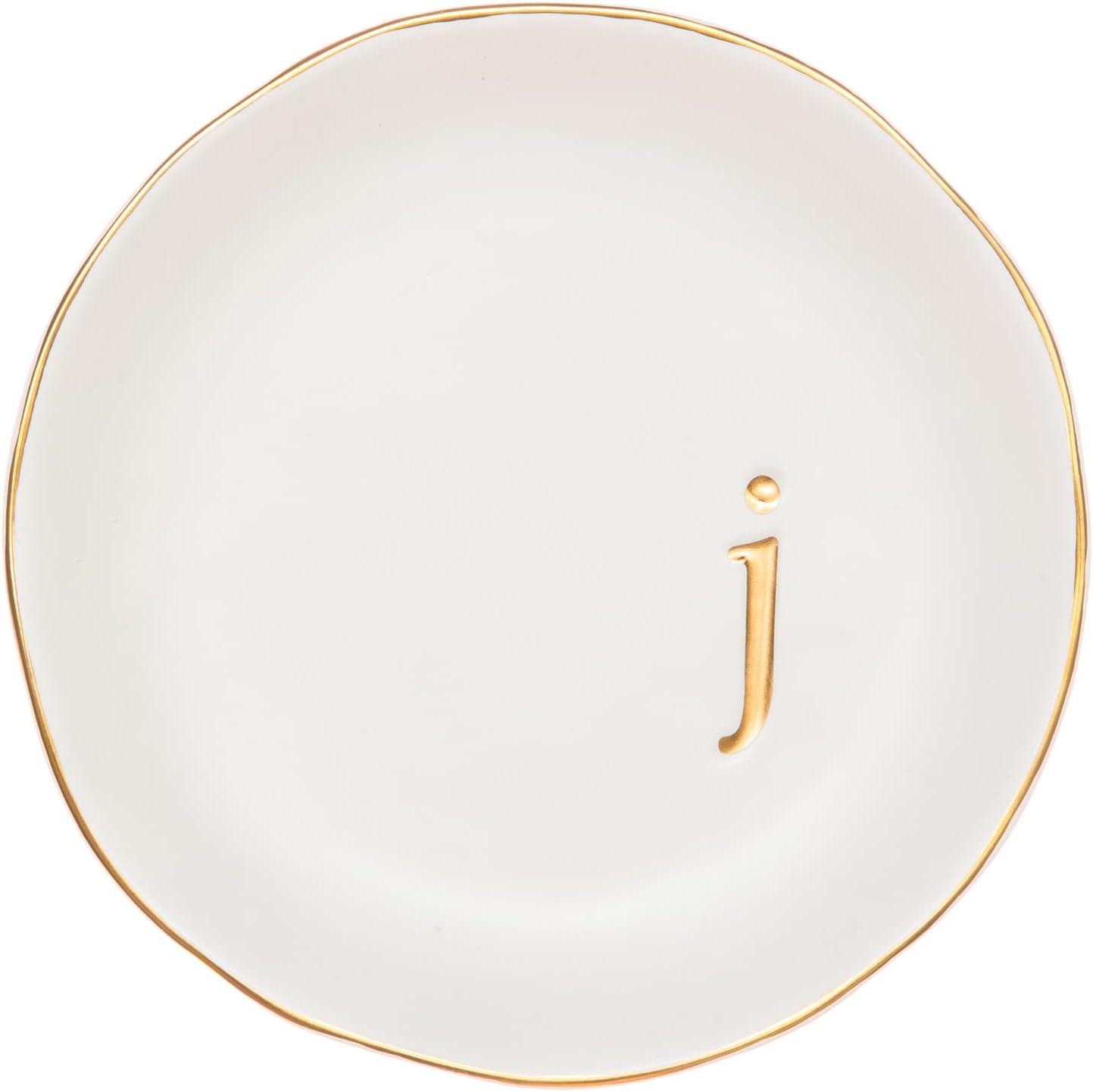 Ceramic Jewelry Tray - Decorative Trinket Dish for Rings, Earrings & Necklaces | 4.75" White Surface