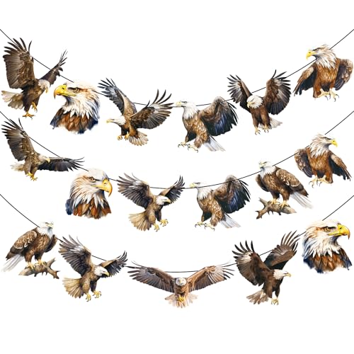 Bald Eagle Party Banners - 3pcs Eagle Decorations for 4th of July