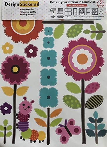 Flower Wall Stickers for Kids - Removable Floral Decals for Girls Room