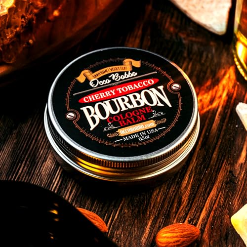 Occo Bobbo Solid Cologne for Men, Cherry Tobacco Bourbon, 0.5 oz Travel Tin