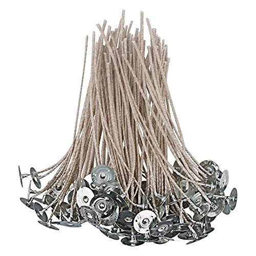 CD 14 Candle Wicks - 100pcs 6 Inch Pretabbed Cotton Wicks for Candle Making