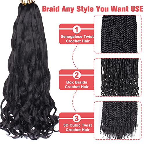 Xtrend 30 Inch French Curly Braiding Hair, 8 Packs Pre-Stretched Synthetic