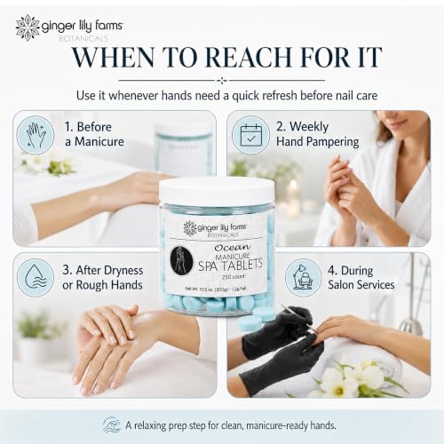 Ginger Lily Farms 250ct Manicure Spa Tablets | Ocean Scent