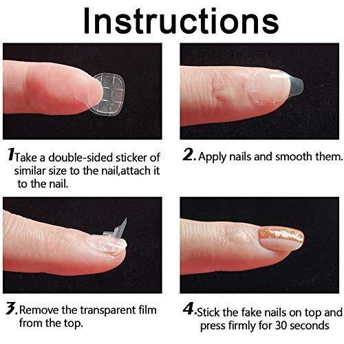 Mwellewm 1200Pc Double-Sided Nail Adhesive Tabs - Waterproof Jelly Stickers