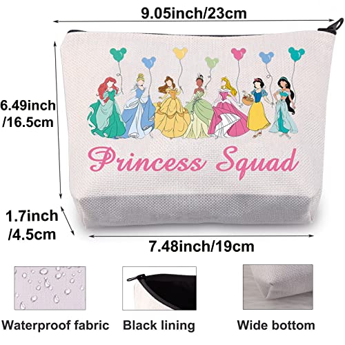 Princess Squad Cosmetic Makeup Bag - Waterproof Zipper Pouch for Travel & Gifts