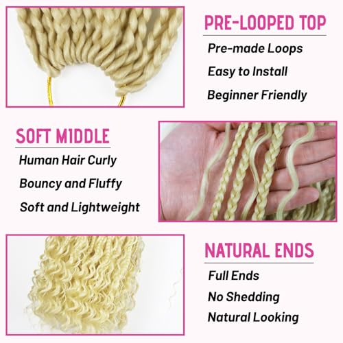 14 Inch Goddess Boho Box Braids - Pre-Looped Crochet Hair (9 Packs)