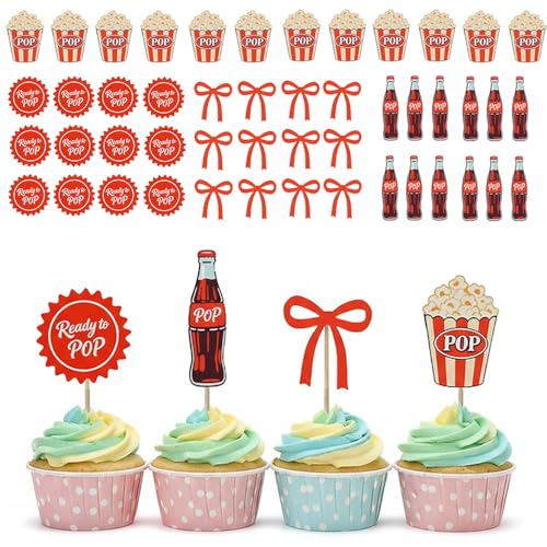 24Pcs She's Ready to Pop Cupcake Toppers for Baby Showers
