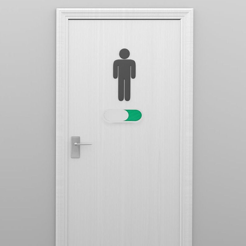 POPETPOP Privacy Door Sign Slider - 10X4 Inch Red Green Occupied Vacant Indicator for Office Bathroom Conference Room Door Status Switching