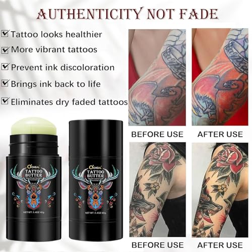 Proamate Organic Tattoo Aftercare Butter Balm 40g Pack of 2 – Nourishing Moisturizer for New & Old Tattoos