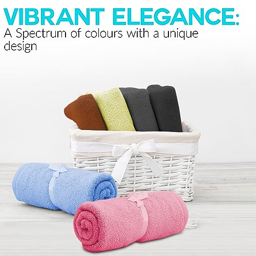 QUBA LINEN Multicolor 100% Cotton Hand Towel Set 16x28 Inches - Pack of 6