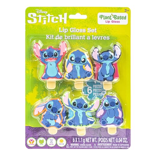 Stitch Pucker Pops Lip Gloss Set - 6 Plant-Based Glosses for Kids