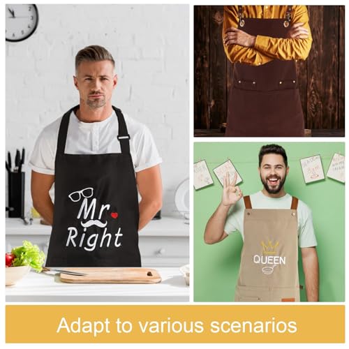 Adjustable Bib Cooking Aprons - 2 Pack Soft Chef Aprons with Pockets