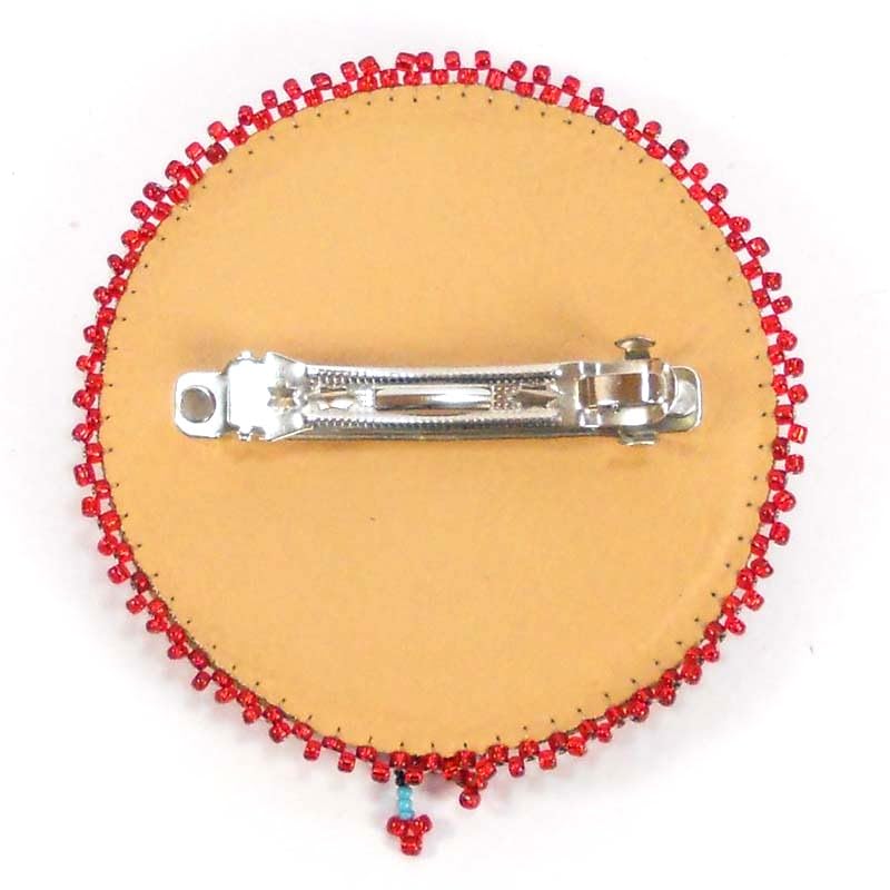 La Vivia Handmade Beaded Hair Barrette - Native American Style Turquoise Turtle