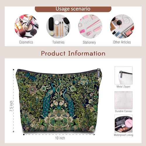 Zomhix Peacock Goth Makeup Bag Small Cosmetic Storage for Women - Variation Goth-07