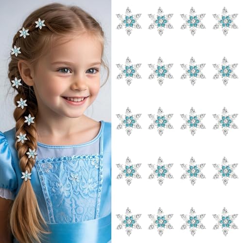 YISSION Mini Rhinestone Snowflake Hair Clips - 20 Piece Set
