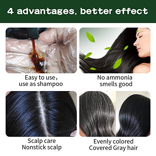 Ivnil Black Hair Dye Shampoo 3-in-1 for Gray Hair Coverage, 500ml