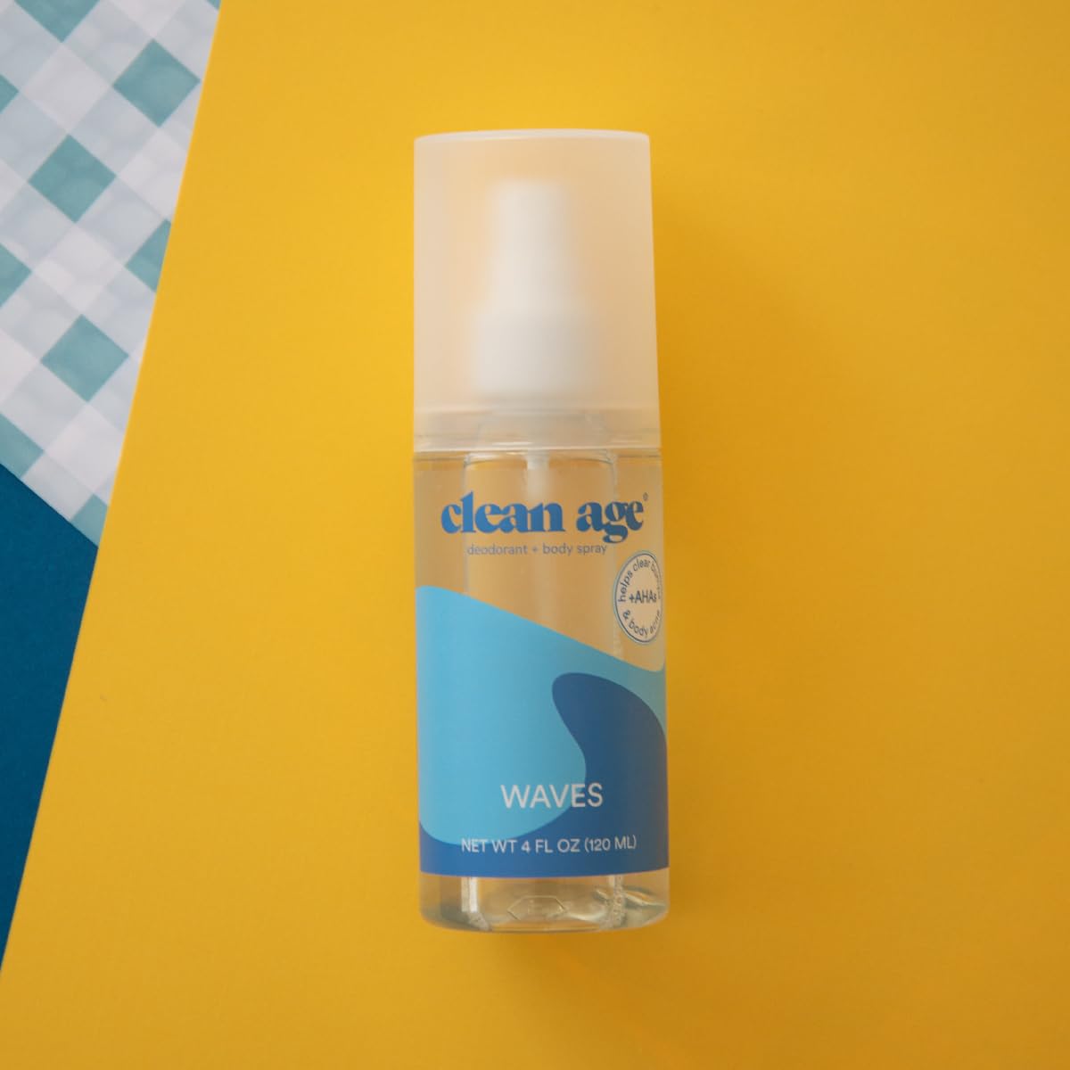 Clean Age - Aluminum Free Deodorant & Body Spray - Waves 4oz - Clean Deodorant and Body Spray for Teen Boys and Girls - With AHA For Body Acne