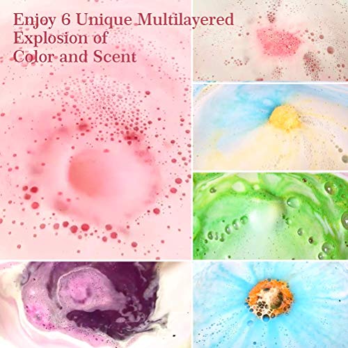 Aofmee Handmade Bath Bombs Gift Set - 6 Organic Fizzies for Relaxation