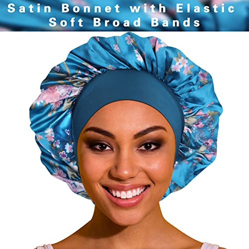 ROYBENS Satin Bonnet for Sleeping - 4 Pack Large, One Size