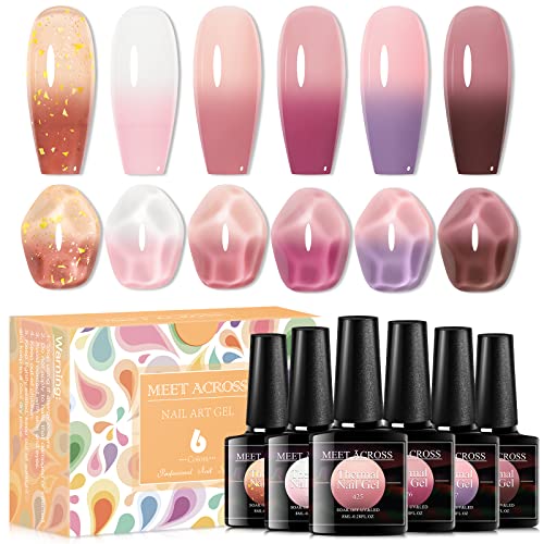 Jelly Pink Color Changing Gel Nail Polish Set - 6 Bottles