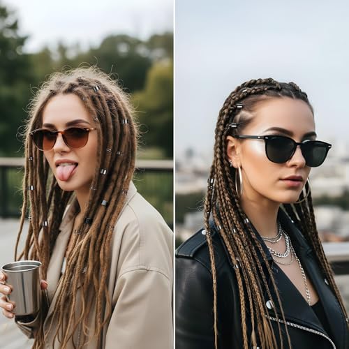 30 Pcs Black Hair Jewelry Clips for Braids & Dreadlocks