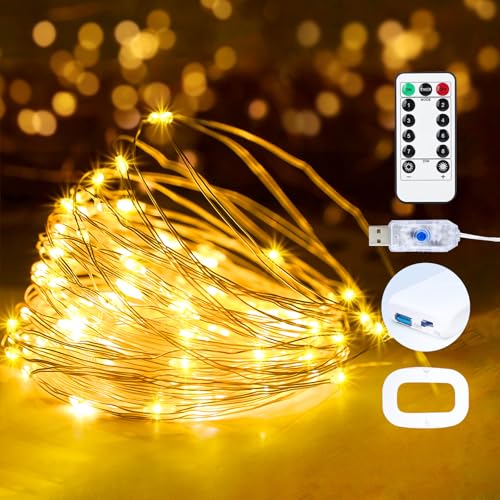 USB Fairy String Lights with Remote - 50 LED 16ft Waterproof