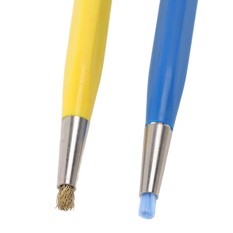TAURISH Fiberglass Scratch Brush Pen 4-Pieces Scratch Brush with Steel, Brass, Nylon, Fiberglass Tips for Jewelry Cleaning, Circuit Board Maintenance, Auto Rust Removal and Watch Polishing