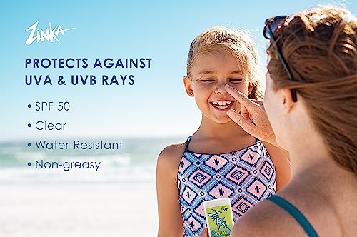 Zinka Clear Zinc Oxide Sunscreen Stick SPF 50 - Travel-Friendly UV Protection for Sensitive Skin
