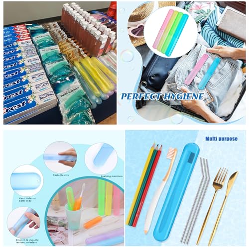 MingTa Set of 6 Colorful Travel Toothbrush Cases - Portable & Hygienic