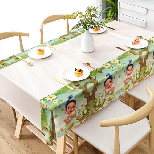 Princess Tiana Tablecloth Set - 2pcs Cartoon Birthday Decor (70"x42")