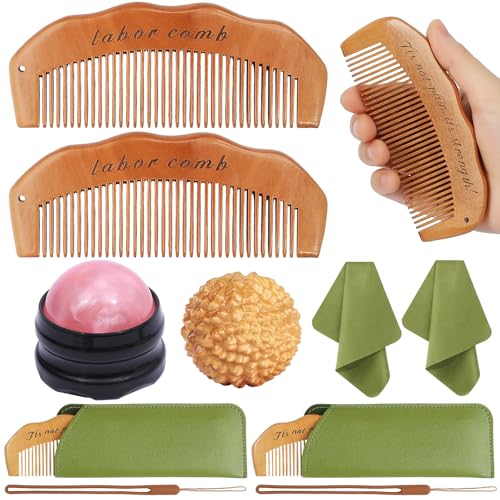 2 Labour Combs Set - Natural Wooden Comb for Pain Relief during Birth