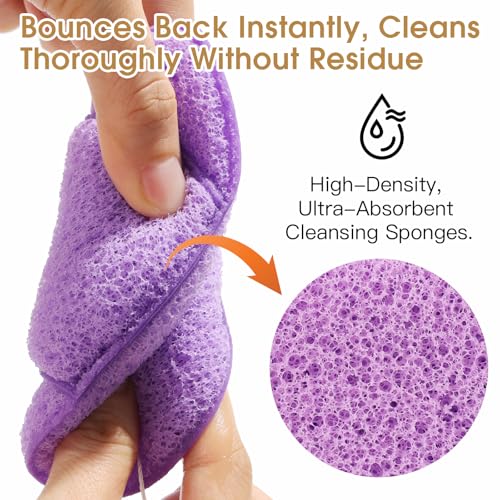 GloréBrochas 3-Pack Facial Sponges – Reusable PU Face Cleansing & Exfoliating Pads