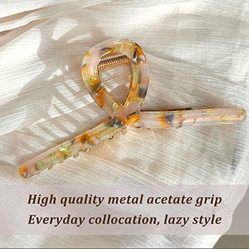 FAELBATY Acetate Hair Claw Clips Set - 4.7" Large, 3 Pcs (AcetateHairClip2)