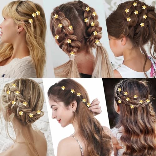 Atoden Mini Flower Hair Clips Small 50Pcs Cute Tiny Claw for Bangs