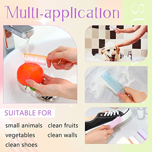 Patelai 30 Pcs Nail Scrubber Brushes, Clear Handle Grip Cleaning Brush