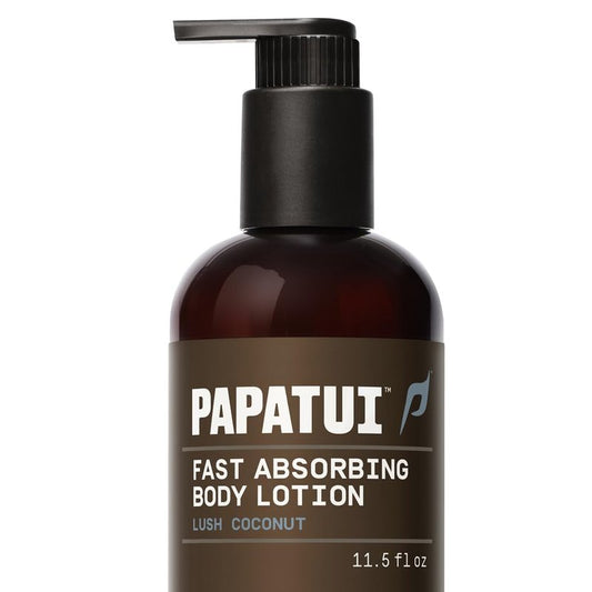PAPATUI by Dwayne Johnson Men's Body Lotion | Lush Coconut | Fast Absorbing | Lightweight Daily Moisture | Nourishing with Vitamin B3 and Ceramides | 24-Hour Hydration | 11.5 fl oz