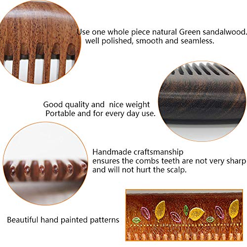 Fair Leaves Handmade Wooden Hair Comb - Anti-Static Detangler for All Ages