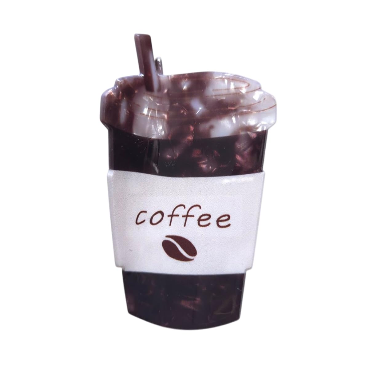 Funny Acrylic Black Coffee Hair Clips,Acrylic Coffee Claw Clip,Small Claw Clip for Women