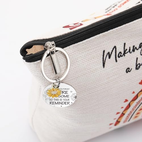 40th Birthday Gifts for Women Her - Personalized Makeup Bag, Natural Stone Bracelet & Keychain - 1985 Inspired 40 Year Old Decoration - 40th Birthday Decoration Gifts