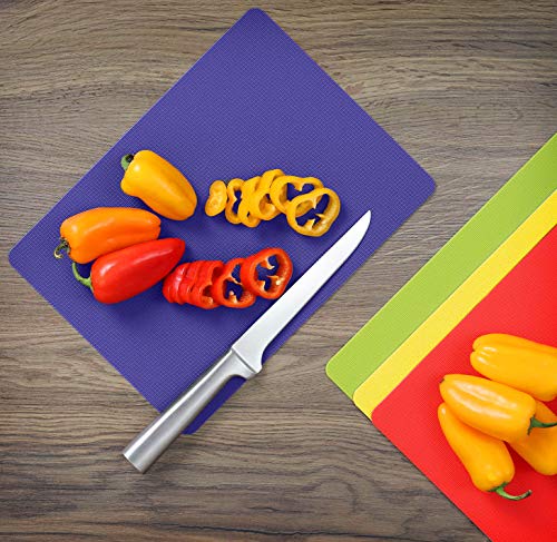 Dexas Heavy Duty Cutting Board Set - 4 Flexible Non-Slip Mats