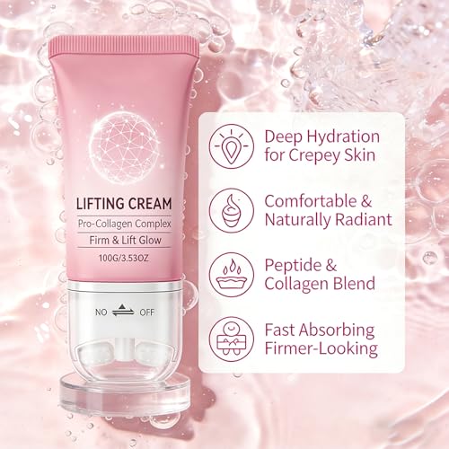 Neck Firming Cream with Roller - Peptide & Collagen Moisturizer