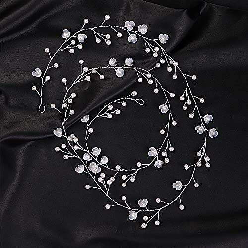 YERTTER Silver Crystal Bridal Headband Wedding Hair Accessories for Women & Bride